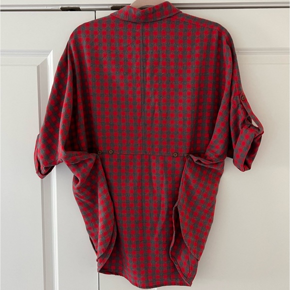 Easel Gray and Red Flannel Top - Picture 6 of 8